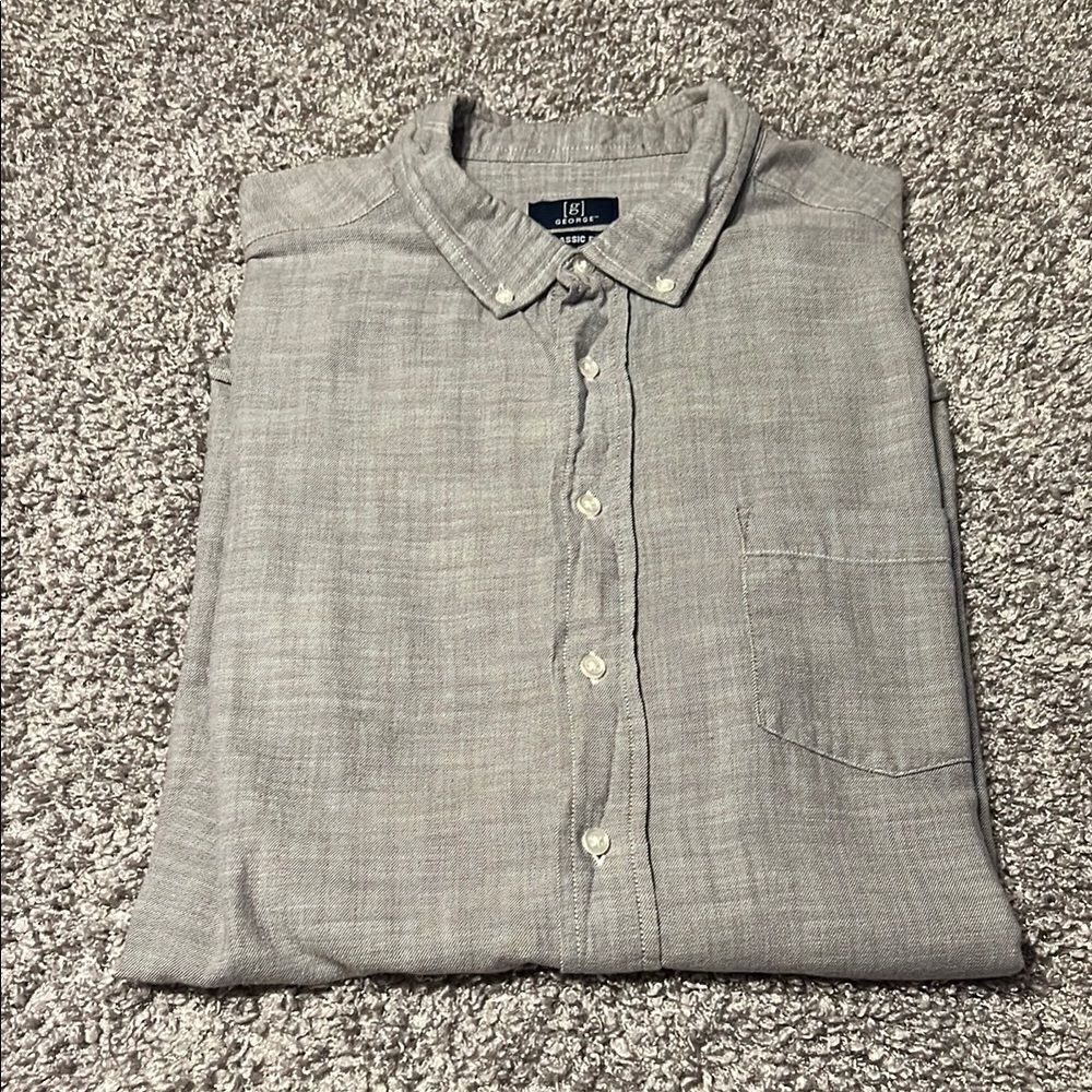 George Men's Gray Button Down Shirt